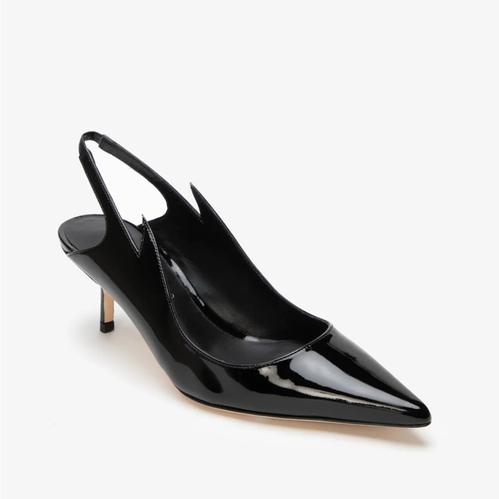 Tamara Mellon Patent Leather Flare Heels, Size 37